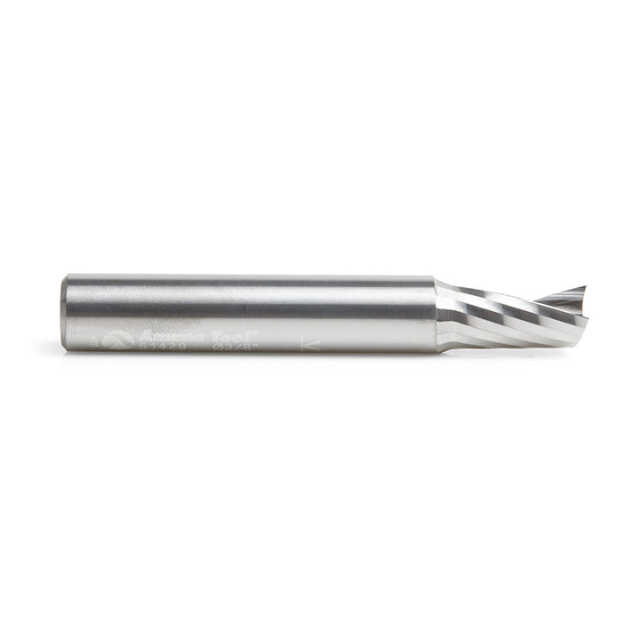 Amana Tool. Plastic Cutting Spiral 'O' Flute Router Bit | 3⁄8 Dia x 5⁄8 x 3⁄8 Shank x 2 1⁄2" Long Up-Cut | 51429 