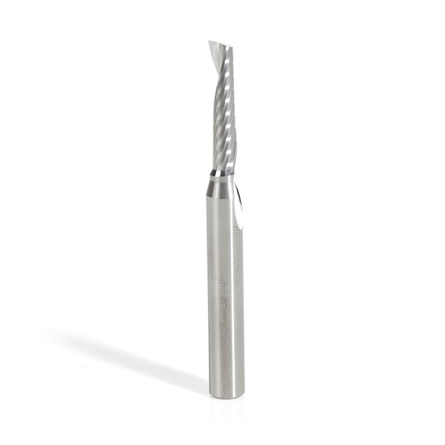 Amana Tool. Plastic Cutting Spiral 'O' Flute CNC Router Bit | 3⁄16 Dia x 7⁄8 x 1⁄4 Shank x 2 1⁄2" Long Up-Cut | 51442