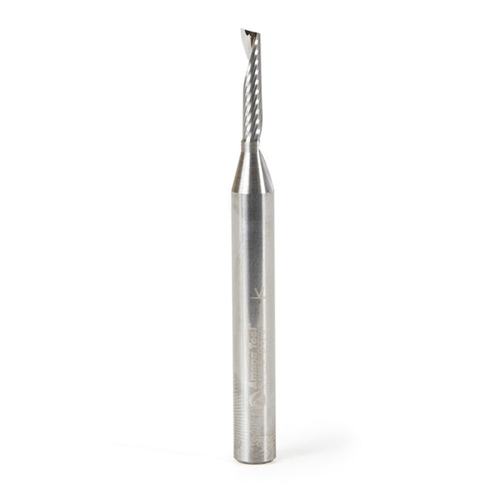 Amana Tool. Plastic Cutting Spiral 'O' Flute Router Bit | 1⁄8 Dia x 5⁄8 x 1⁄4 Shank x 2 1⁄2" Long Up-Cut | 51445 