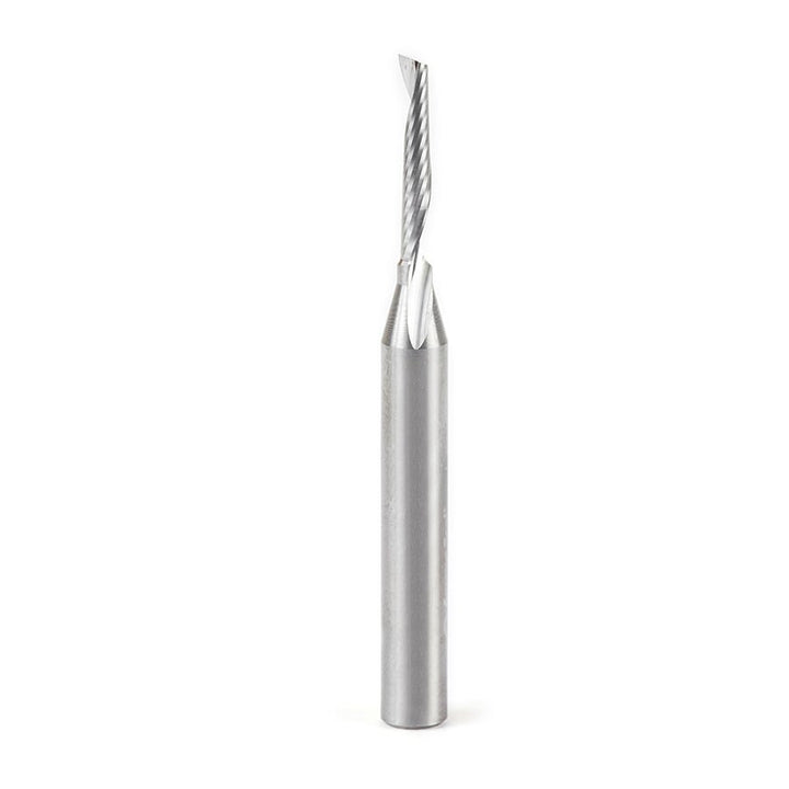 Amana Tool. Plastic Cutting Spiral 'O' Flute Router Bit | 1⁄8 Dia x 3⁄4 x 1⁄4 Shank x 2 1⁄2" Long Up-Cut | 51446 