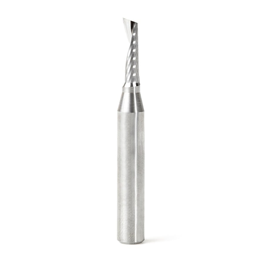 Amana Tool. Plastic Cutting Spiral 'O' Flute Router Bit | 5⁄32 Dia x 9⁄16 x 1⁄4 Shank x 2" Long Up-Cut | 51447 