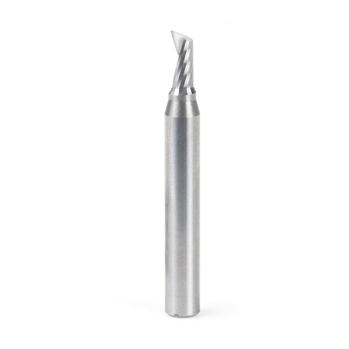 Amana Tool. Plastic Cutting Spiral 'O' Flute Router Bit | 3⁄16 Dia x 3⁄8 x 1⁄4 Shank x 2" Long Up-Cut | 51449 