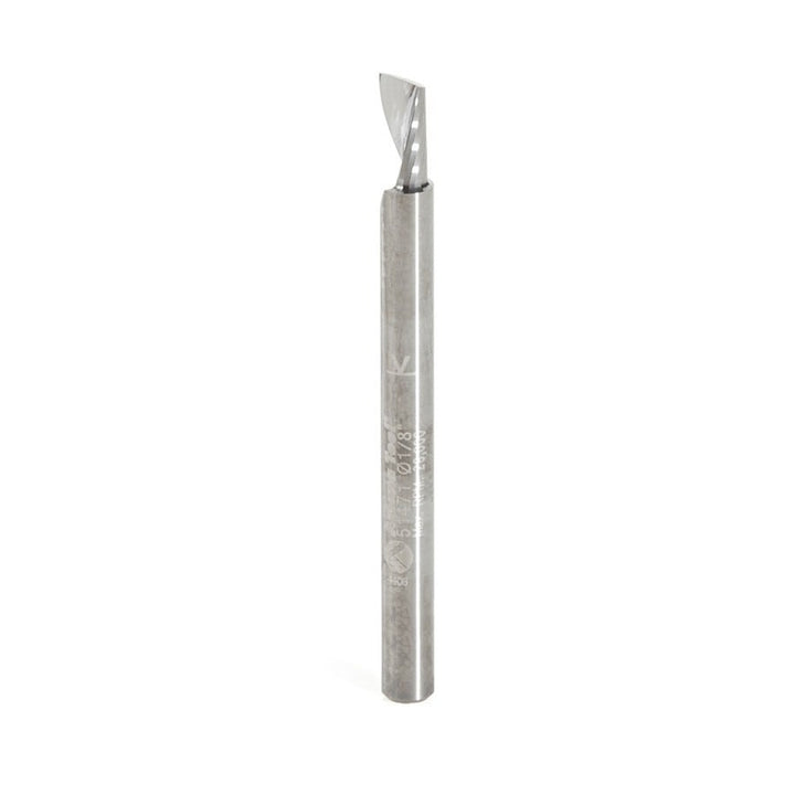 Amana Tool. Aluminum Spiral 'O' Flute Up-Cut CNC Router Bit | 1⁄8 Dia x 1⁄4 x 1⁄8 Shank x 1 1⁄2" Long | 51471 