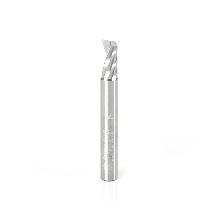 Amana Tool. Aluminum Spiral 'O' Flute Up-Cut CNC Router Bit | 3⁄8 Dia x 3⁄4 x 1⁄2 Shank x 3" Long | 51484