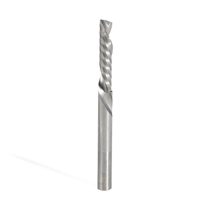 Amana Tool. Plastic Cutting Spiral 'O' Flute Router Bit | 1⁄4 Dia x 1 1⁄4" x 1⁄4 Shank x 3" Long Down-Cut | 51507 