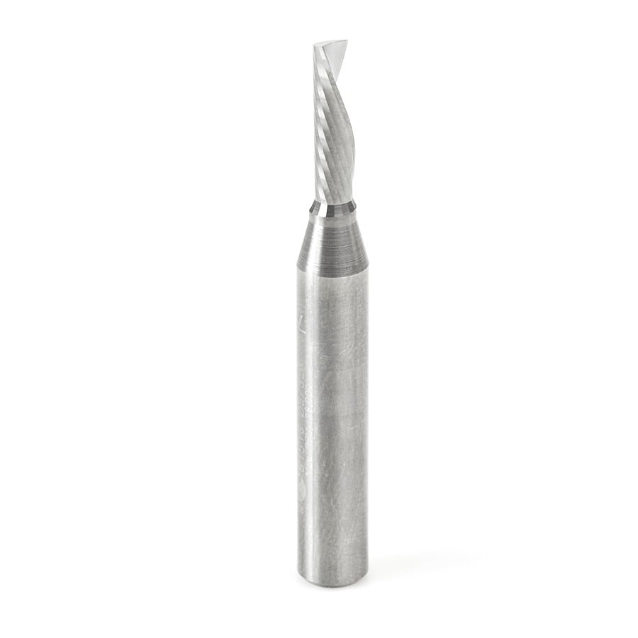 Amana Tool. Plastic Cutting Spiral 'O' Flute Router Bit | 5⁄32 Dia x 9⁄16 x 1⁄4 Shank x 2" Long Down-Cut | 51516 