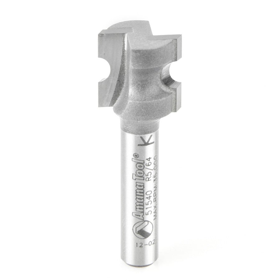 Amana Tool. Bullnose Router Bit | 5⁄64 Radius x 17⁄32 Dia x 1⁄2 x 1⁄4" Shank | 51540 