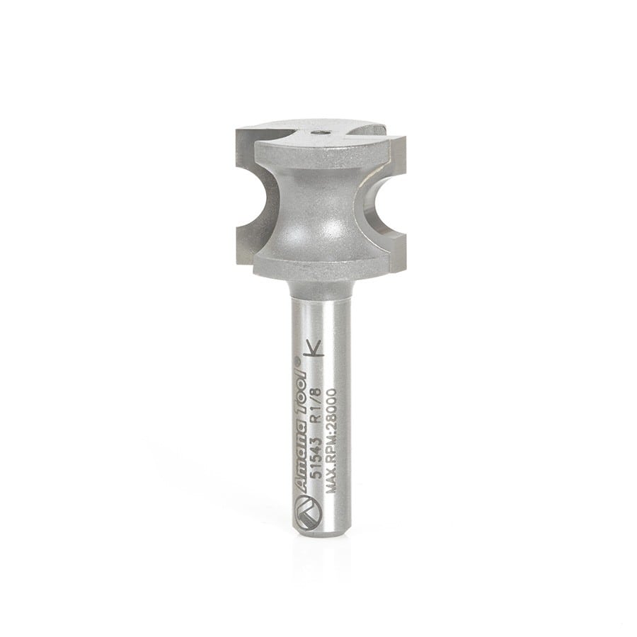 Amana Tool. Bullnose Router Bit | 1⁄8 Radius x 23⁄32 Dia x 9⁄16 x 1⁄4" Shank | 51543 