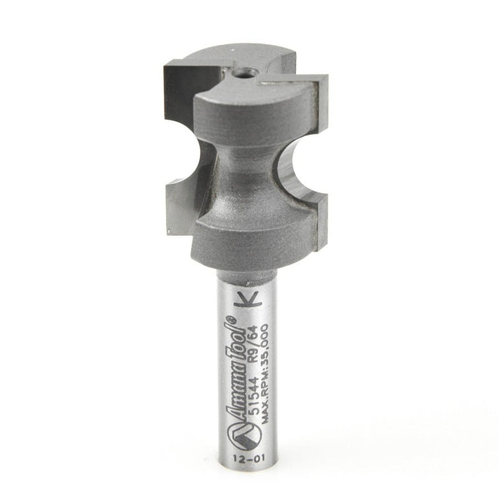 Amana Tool. Bullnose Router Bit | 9⁄64 Radius x 21⁄32 Dia x 3⁄4 x 1⁄4" Shank | 51544 