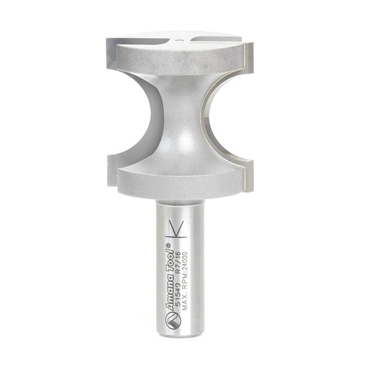 Amana Tool. Bullnose Router Bit | 7⁄16 Radius x 1 1⁄2 Dia x 1 1⁄2 x 1⁄2"Shank | 51549 