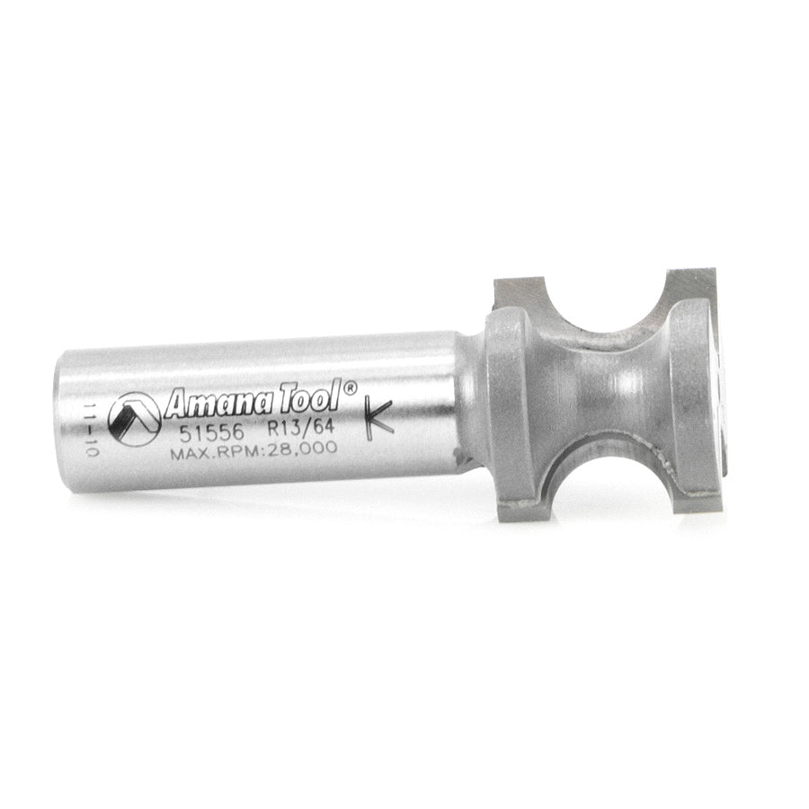 Amana Tool. Bullnose Router Bit | 13⁄64 Radius x 7⁄8 Dia x 3⁄4 x 1⁄2"Shank | 51556 