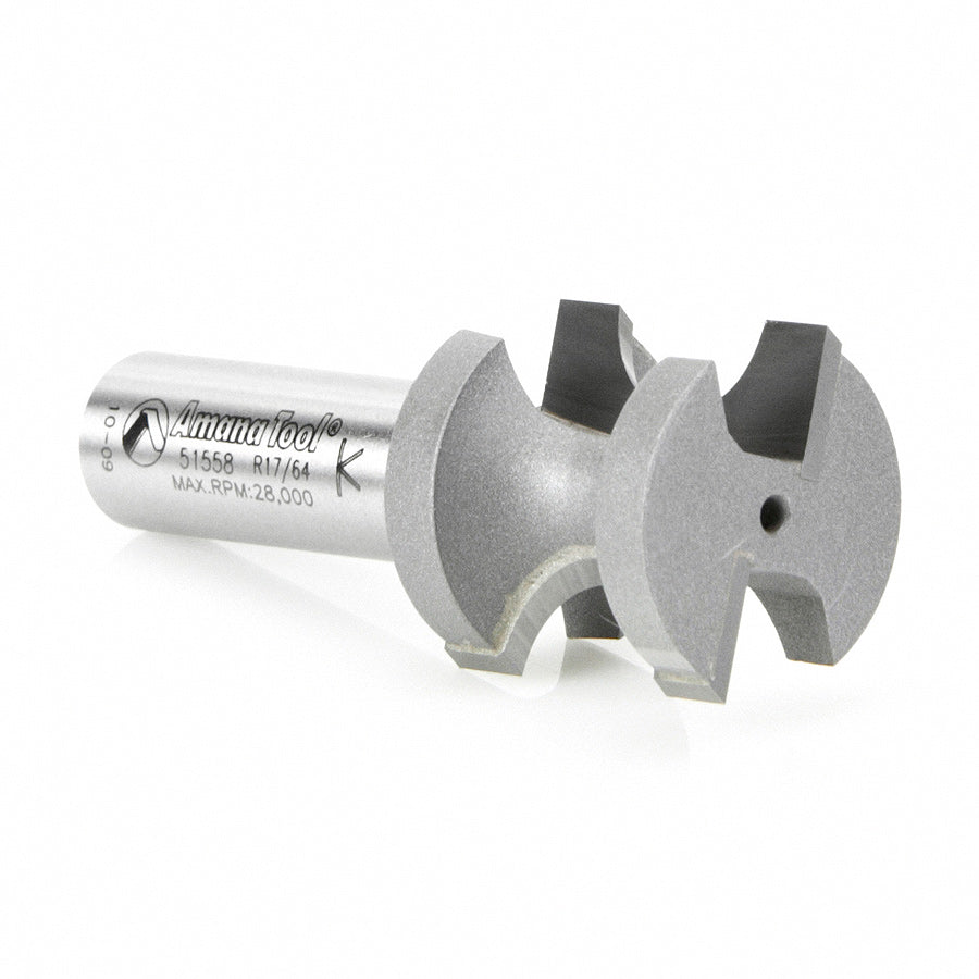 Amana Tool. Bullnose Router Bit | 17⁄64 Radius x 1 1⁄32 Dia x 1 x 1⁄2"Shank | 51558 