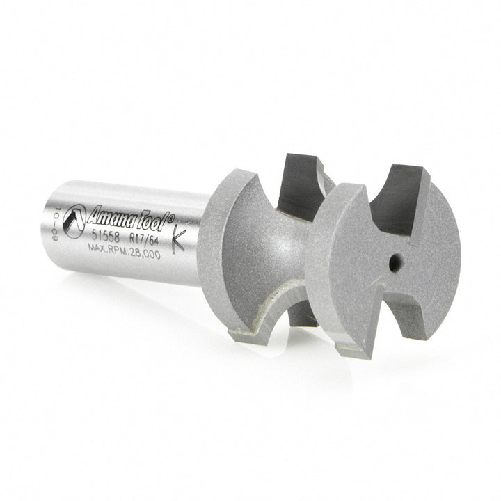 Amana Tool. Bullnose Router Bit | 17⁄64 Radius x 1 1⁄32 Dia x 1 x 1⁄2"Shank | 51558 