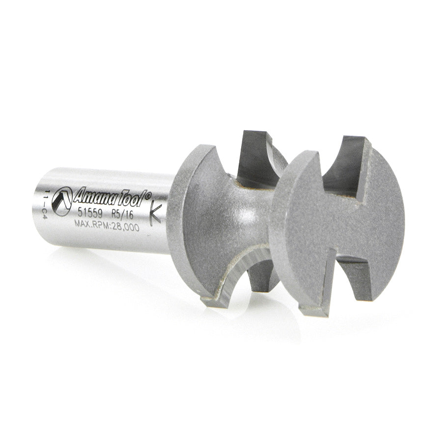 Amana Tool. Bullnose Router Bit | 5⁄16 Radius x 1 1⁄8 Dia x 1 x 1⁄2"Shank | 51559 