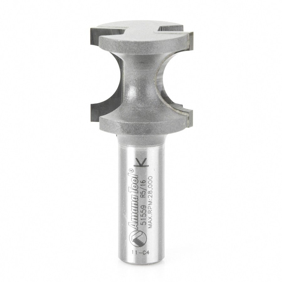 Amana Tool. Bullnose Router Bit | 5⁄16 Radius x 1 1⁄8 Dia x 1 x 1⁄2"Shank | 51559 