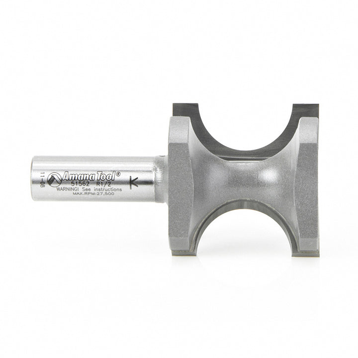 Amana Tool. Bullnose Router Bit | 1⁄2 Radius x 1 11⁄16 Dia x 1 9⁄16 x 1⁄2"Shank | 51562