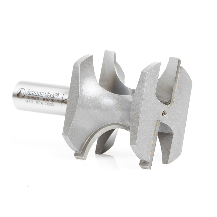 Amana Tool. Bullnose Router Bit | 9⁄16 Radius x 1 13⁄16 Dia x 1 1⁄2 x 1⁄2"Shank | 51563 