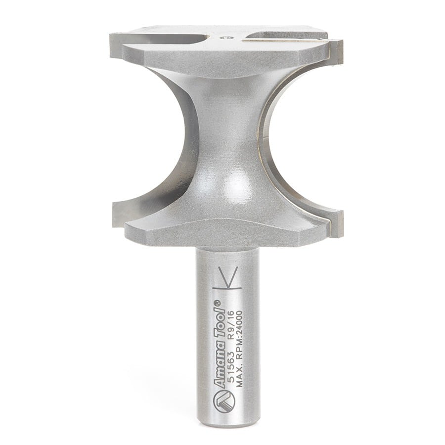 Amana Tool. Bullnose Router Bit | 9⁄16 Radius x 1 13⁄16 Dia x 1 1⁄2 x 1⁄2"Shank | 51563 