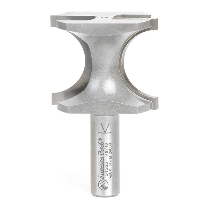 Amana Tool. Bullnose Router Bit | 9⁄16 Radius x 1 13⁄16 Dia x 1 1⁄2 x 1⁄2"Shank | 51563 