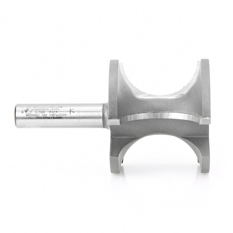 Amana Tool. Bullnose Router Bit | 3⁄4 Radius x 2 3⁄8 Dia x 2 x 1⁄2"Shank | 51566 