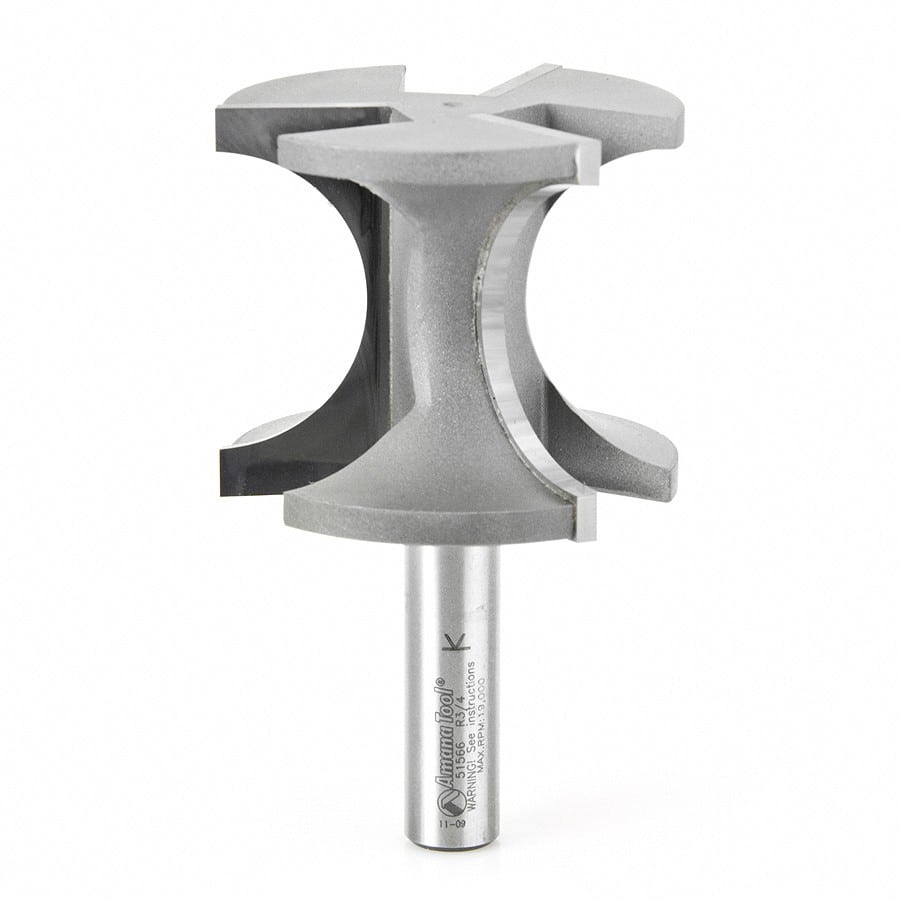 Amana Tool. Bullnose Router Bit | 3⁄4 Radius x 2 3⁄8 Dia x 2 x 1⁄2"Shank | 51566 