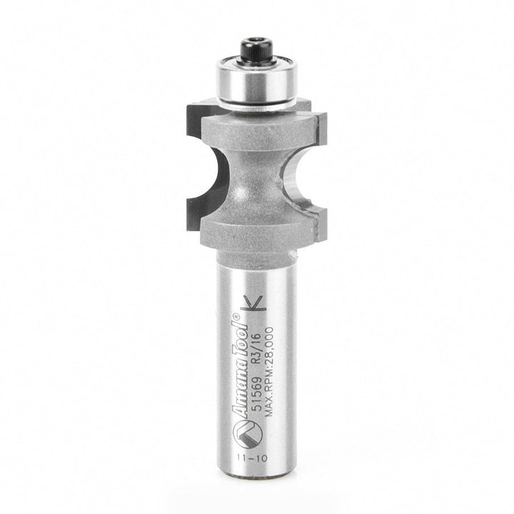 Amana Tool. Bullnose Router Bit | 13⁄64 Radius x 7⁄8 Dia x 3⁄4 x 1⁄2"Shank | 51569 