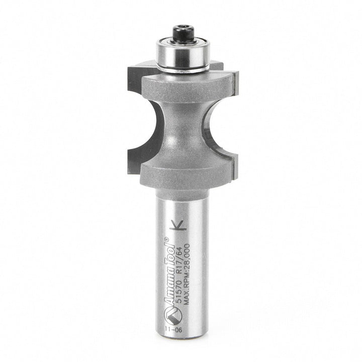 Amana Tool. Bullnose Router Bit | 3⁄8 Radius x 1 3⁄8 Dia x 1 5⁄16 x 1⁄2"Shank | 51572 