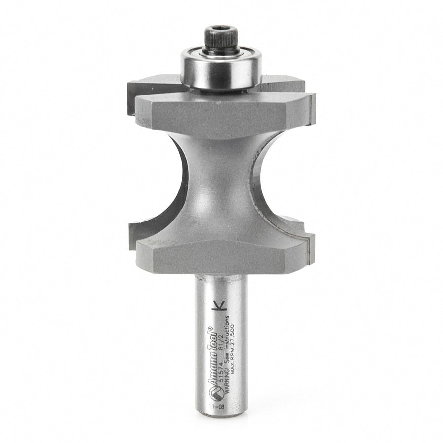 Amana Tool. Bullnose Router Bit | 1⁄2 Radius x 1 3⁄16 Dia x 1 9⁄32 x 1⁄2"Shank | 51574 