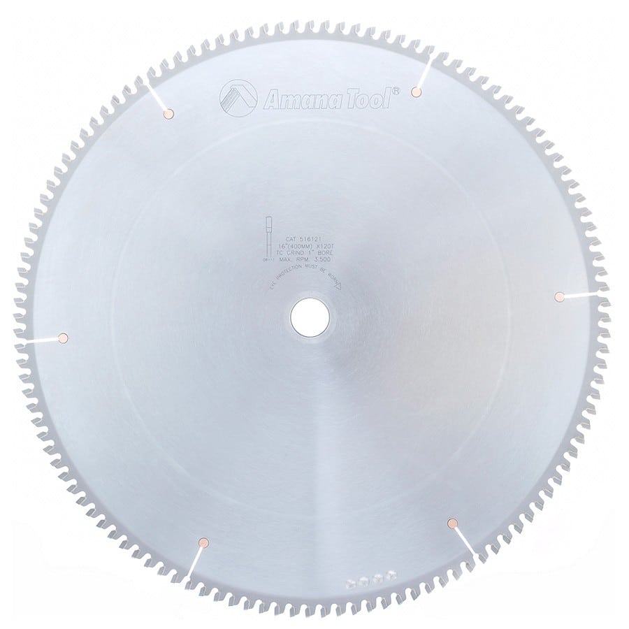 Amana Tool. Thin Aluminum Non-Ferrous Metal Cutting Blade - 16" Dia x 120T TCG - 6° - 1" Bore | 516121 