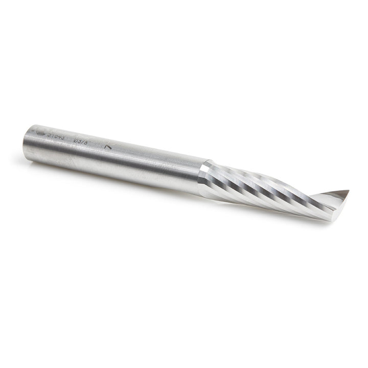 Amana Tool. Aluminum Spiral 'O' Flute Up-Cut CNC Router Bit | 3⁄8 Dia x 1 3⁄8 x 3⁄8 Shank x 3 1⁄2" Long | 51643 