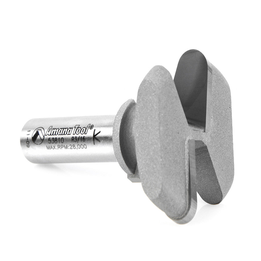 Amana Tool. Finger Grip Router Bit | 3⁄32 x 3⁄16 Radius x 1 3⁄4 Dia x 13⁄16 x 1⁄2" Shank | 53810 