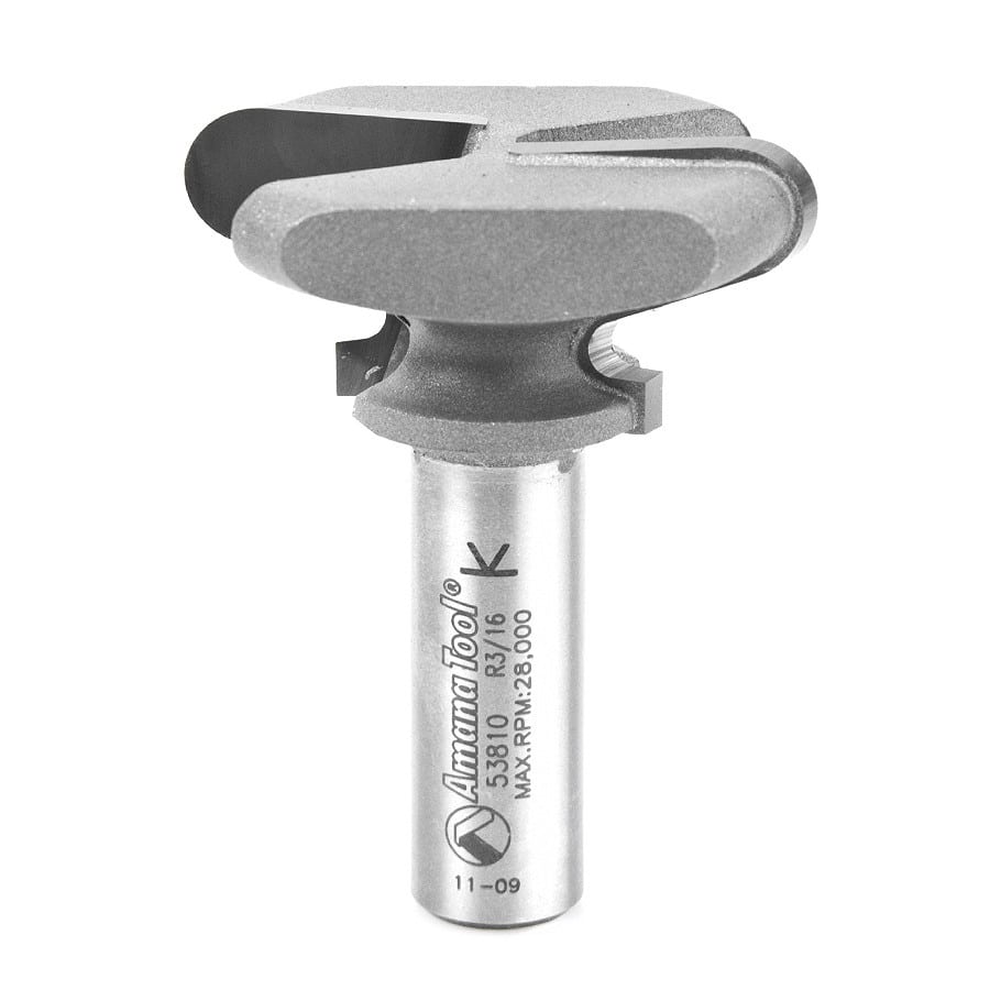 Amana Tool. Finger Grip Router Bit | 3⁄32 x 3⁄16 Radius x 1 3⁄4 Dia x 13⁄16 x 1⁄2" Shank | 53810 