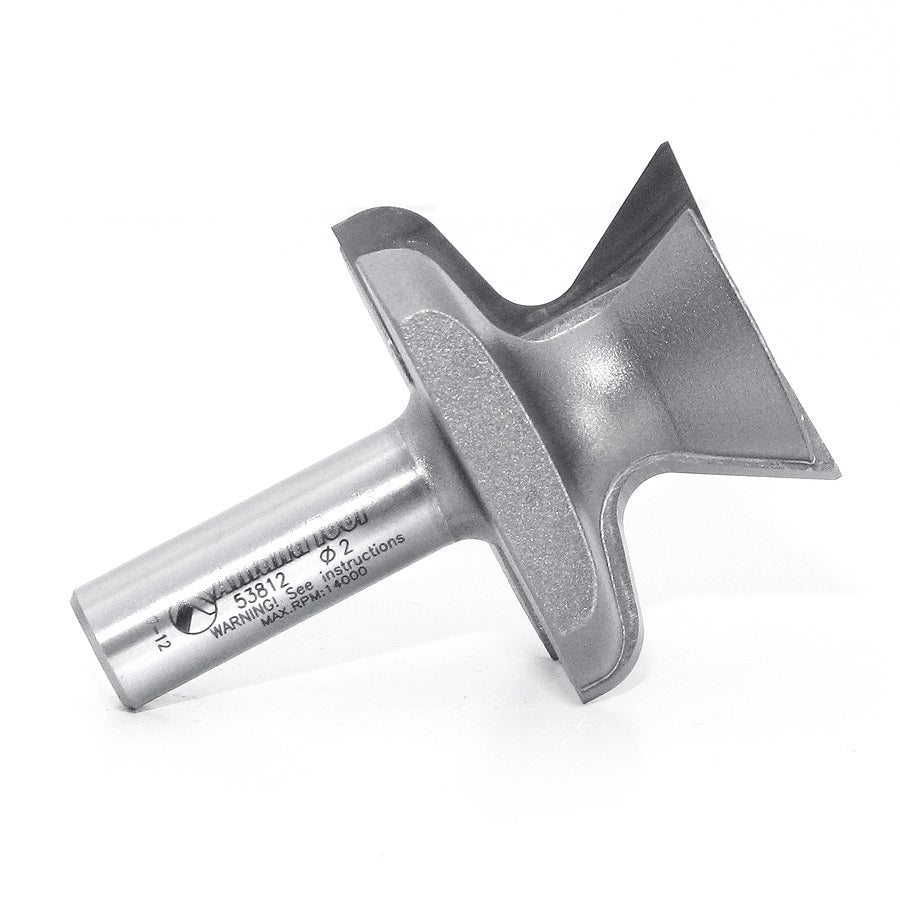 Amana Tool. Finger Grip Router Bit | 1⁄4 x 3⁄16 Radius x 2" Dia x 1 1⁄4 x 1⁄2 Shank | 53812 