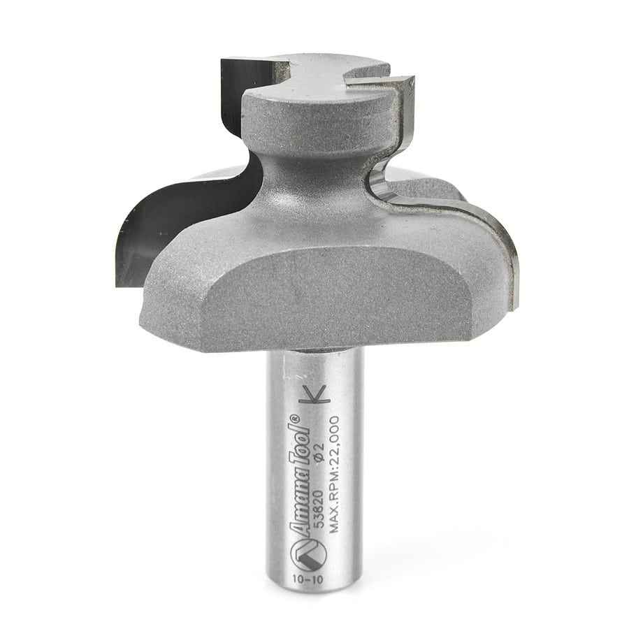 Amana Tool. Door Edge Detail Router Bit | 3⁄8 x 1⁄8 Radius x 2" Dia x 1 3⁄16 x 1⁄2 Shank | 53820