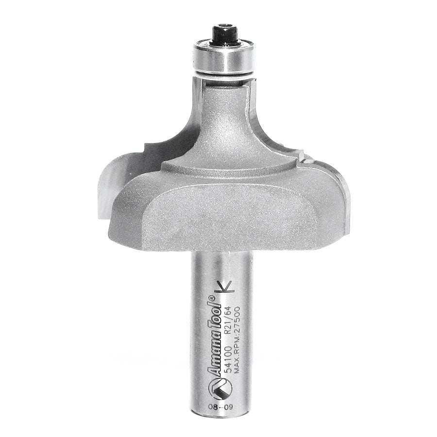 Amana Tool. Classical Cove & Bead Router Bit | 11⁄32 x 11⁄32 Radius x 2" Dia x 1 1⁄4 x 1⁄2"Shank | 54100 