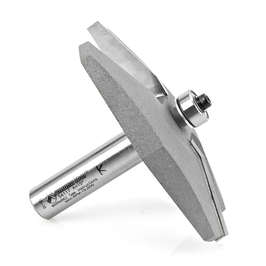 Amana Tool. Traditional Raised Panel Router Bit | 15°x 1 7⁄16 Angle x 3 3⁄8 Dia x 1⁄2 x 1⁄2" Shank | 54117 