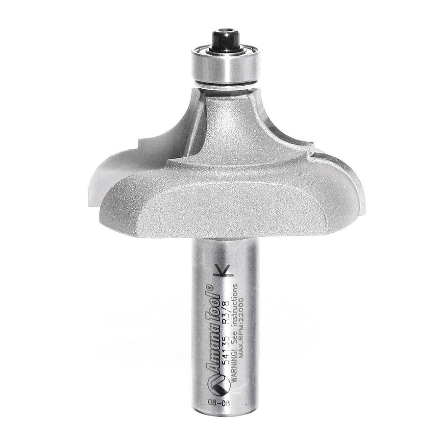 Amana Tool. Classical Cove & Bead Router Bit | 3⁄8 x 3⁄8 Radius x 2" Dia x 1" x 1⁄2"Shank | 54135 