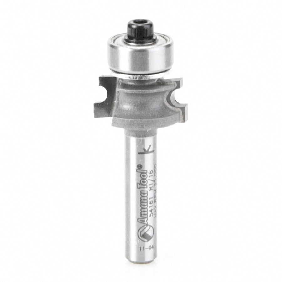 Amana Tool. Corner Beading Router Bit | 3⁄16 Radius x 1 1⁄8 Dia x 11⁄16 x 1⁄4"Shank | 54164 