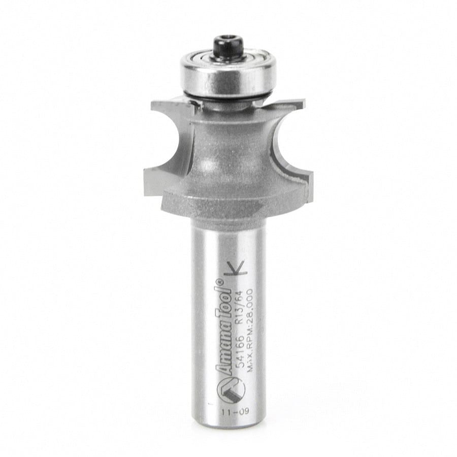 Amana Tool. Corner Beading Router Bit | 3⁄16 Radius x 1 1⁄8 Dia x 11⁄16 x 1⁄2"Shank | 54166 