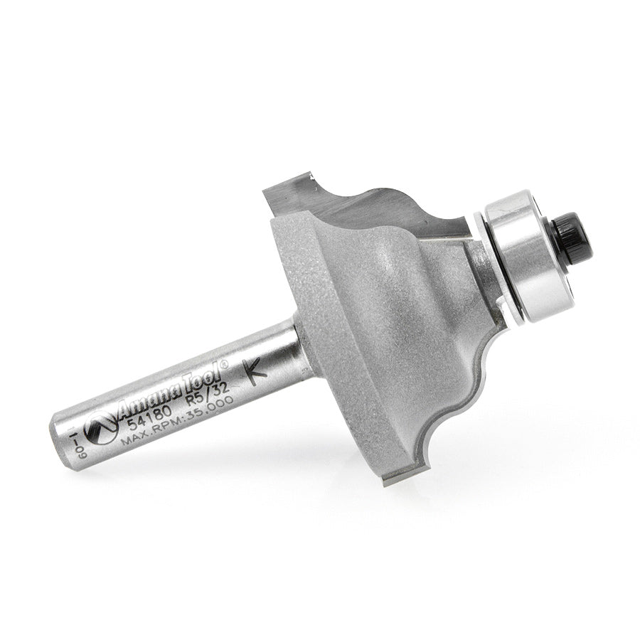 Amana Tool. Wavy Edge Router Bit | 5⁄32 Radius x 1 1⁄4 Dia x 11⁄16 x 1⁄4" Shank | 54180 