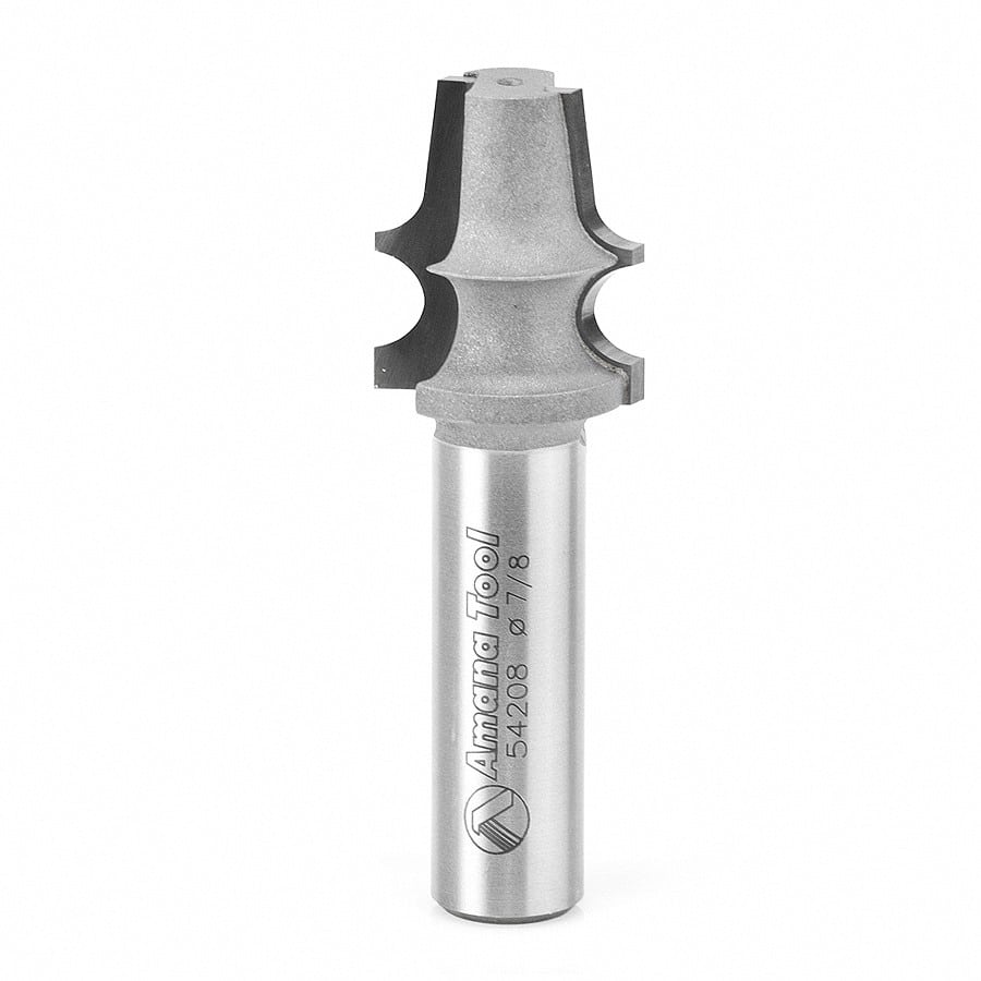 Amana Tool. Edge Beading Router Bit | 5⁄32 Radius x 7⁄8 Dia x 1 1⁄32 x 1⁄2"Shank | 54208 