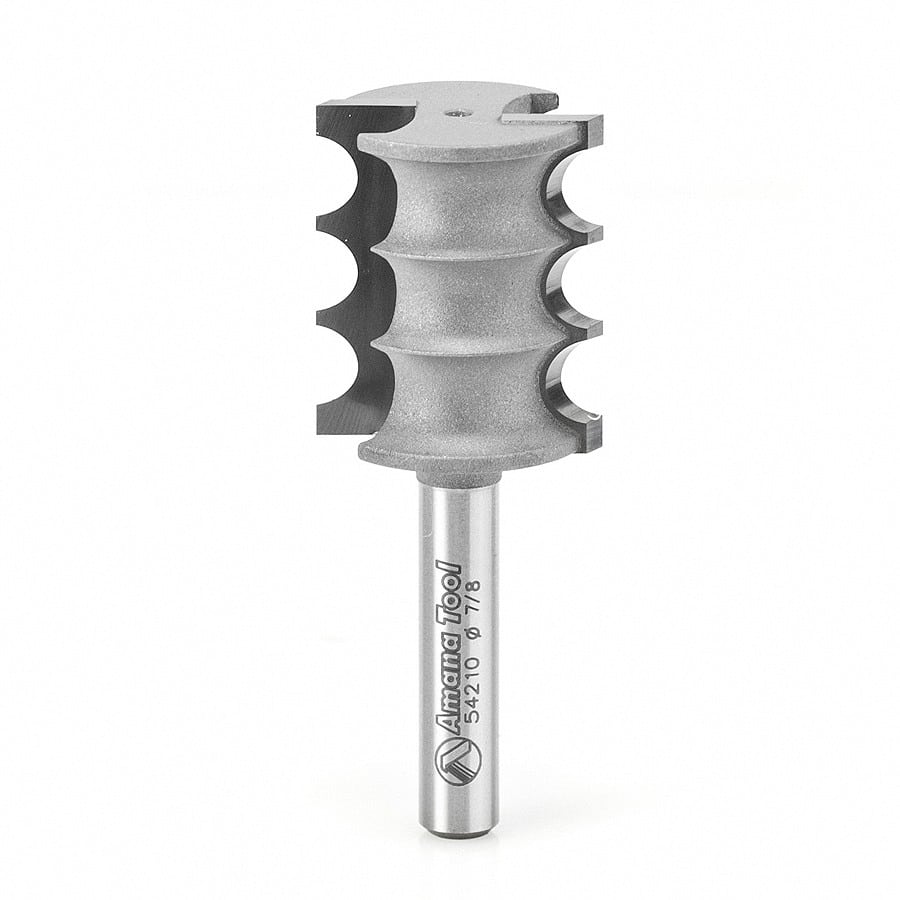 Amana Tool. Triple Beading Router Bit | 1⁄8 Radius x 7⁄8 Dia x 1" x 1⁄4 Shank | 54210 