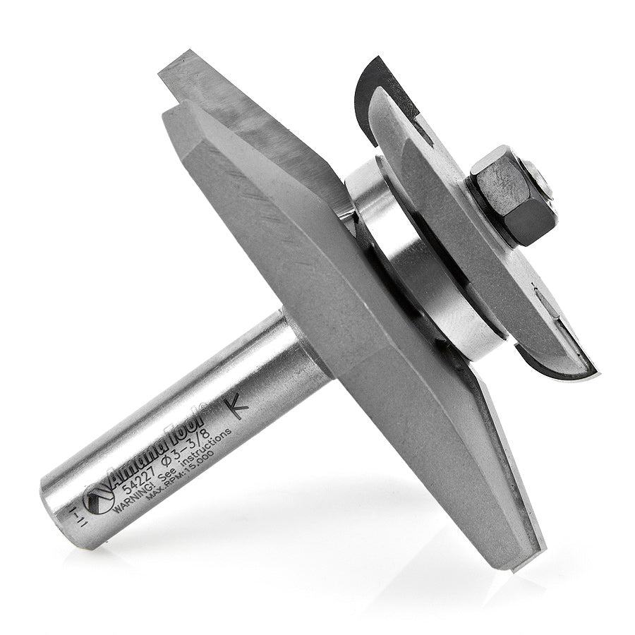 Amana Tool. Traditional Raised Panel Router Bit | 15°x 1 3⁄8 Angle x 3 3⁄8 Dia x 1 1⁄16 x 1⁄2" Shank | 54227 