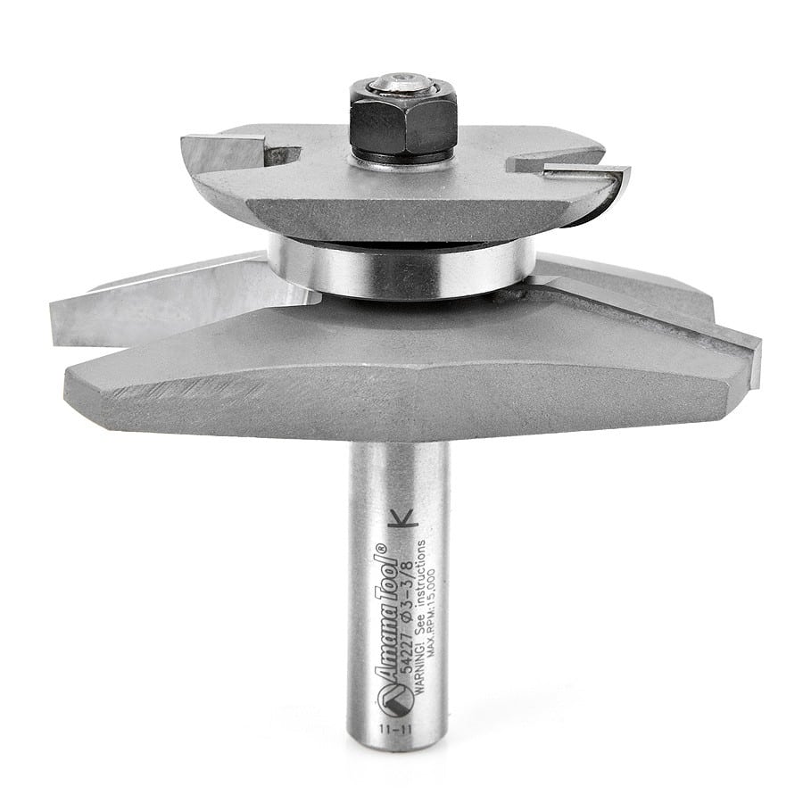 Amana Tool. Traditional Raised Panel Router Bit | 15°x 1 3⁄8 Angle x 3 3⁄8 Dia x 1 1⁄16 x 1⁄2" Shank | 54227 