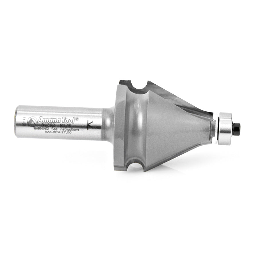 Amana Tool. Handrail Router Bit | 1⁄8 x 19⁄32 Radius x 1 3⁄8 Dia x 1 1⁄2 x 1⁄2 Shank | 54262 