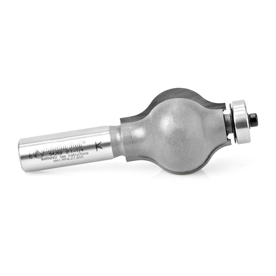 Amana Tool. Handrail Router Bit | 1⁄8 x 1⁄2 Radius x 1 1⁄4 Dia x 1 1⁄2 x 1⁄2 Shank | 54269 