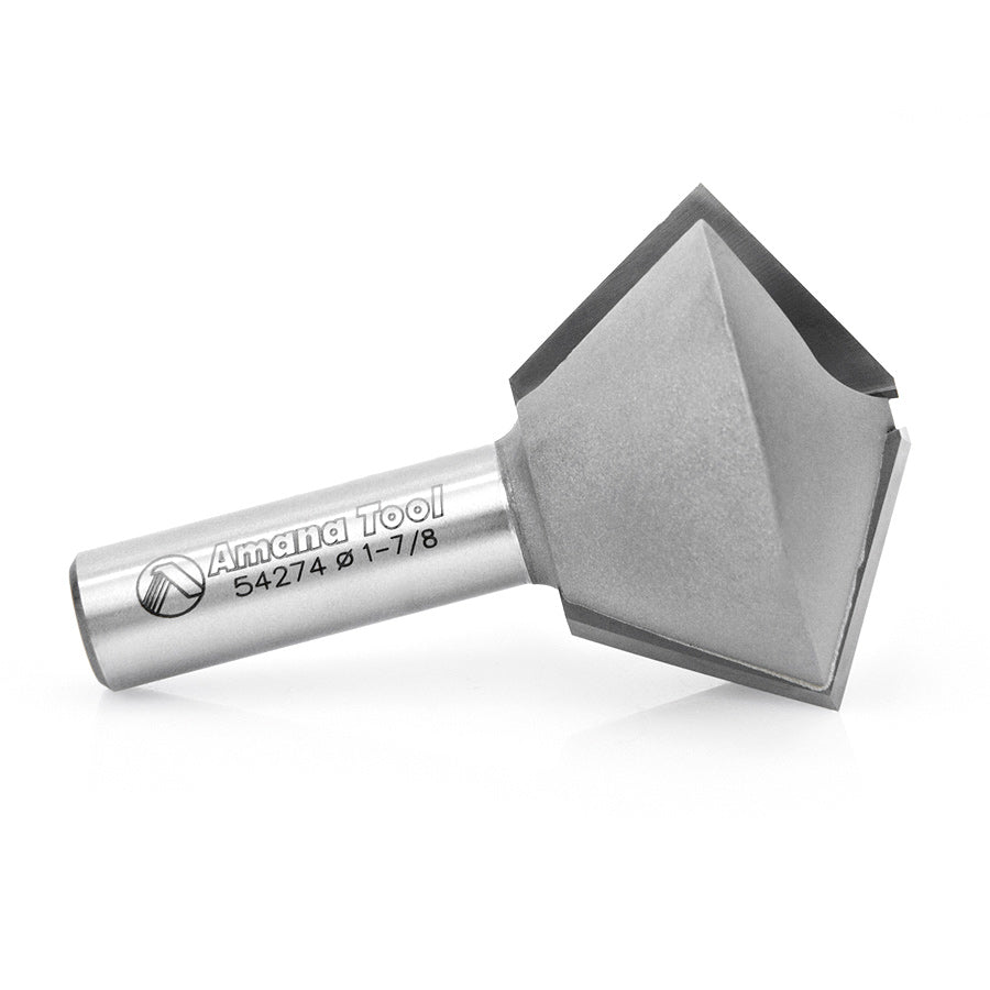 Amana Tool. Multi-Sided Glue Joint Router Bit | 60⁄ 30°x 1 7⁄8 Dia x 1 1⁄4 x 1⁄2" Shank | 54274 