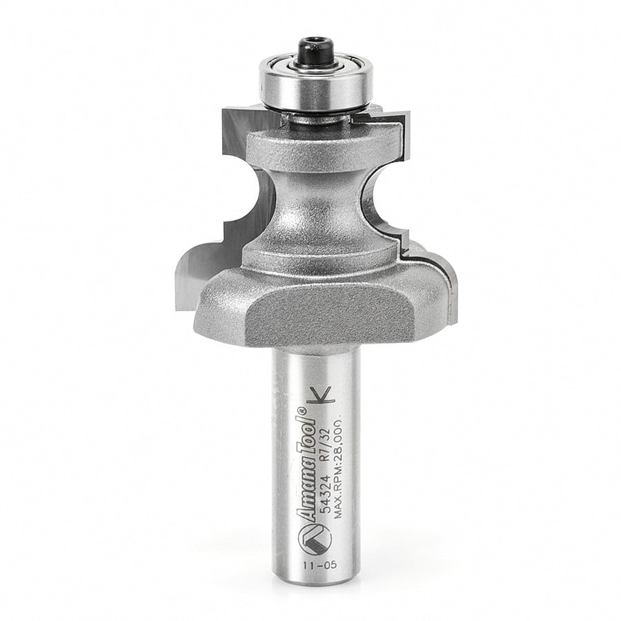 Amana Tool. Edge-Fluting Router Bit | 7⁄32 x 15⁄64 Radius x 1 9⁄16 Dia x 1 3⁄8 x 1⁄2" Shank | 54324 