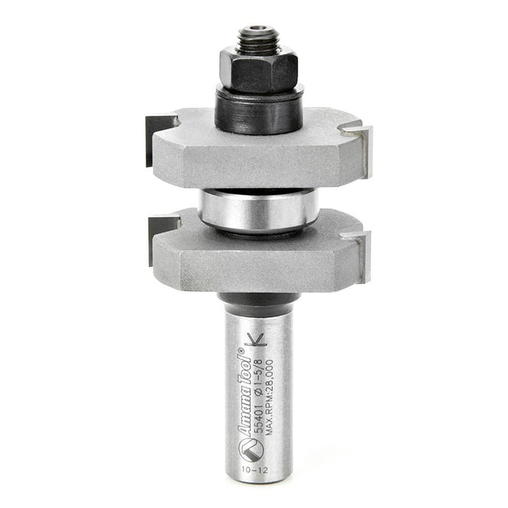 Amana Tool. Tongue & Groove Assembly Router Bit | 3⁄8 Kerf x 1 5⁄8 Dia x 1 1⁄8 x 1⁄2" Shank | 55401 