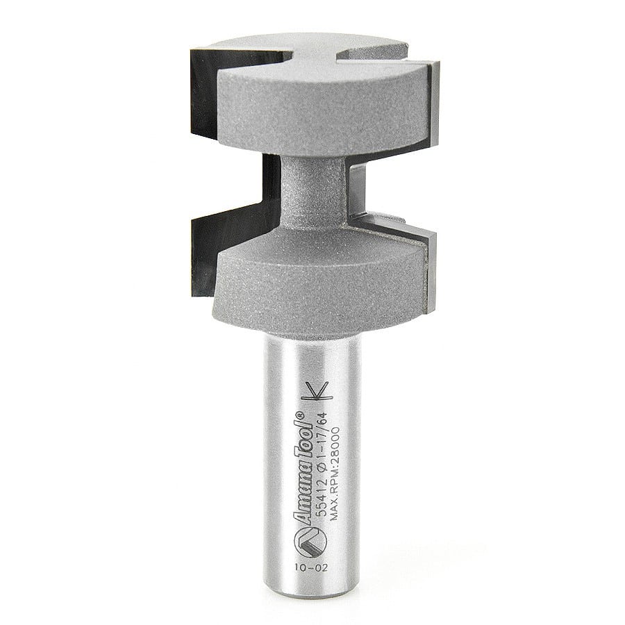 Amana Tool. Wedge Tongue & Groove Router Bit | 15°x 1 1⁄4 Dia x 1 1⁄4 x 1⁄2" Shank | 55412 